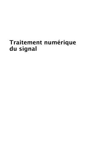 Traitement numérique du signal  Cours et exercices corrigés 9eme edition